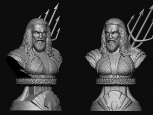 dc superhero aquaman bust 3d model 3Dプリントモデル