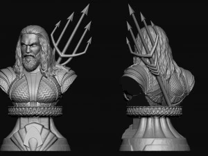 dc superhero aquaman bust 3d model 3D Print Model