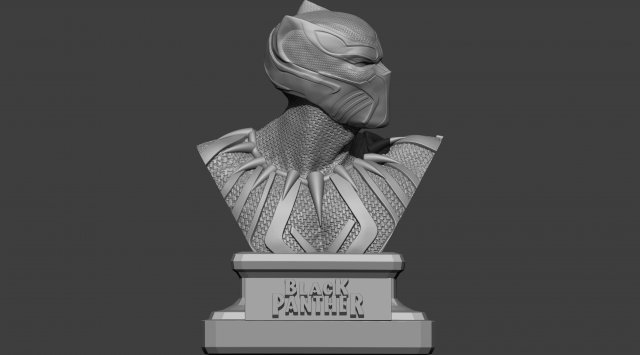 panther bust 3Dプリントモデル .c4d .max .obj .3ds .fbx .stl .blend 