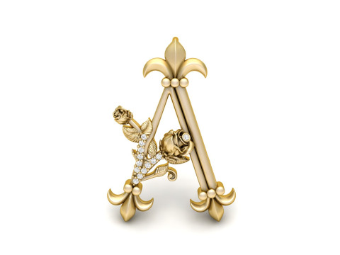 A Letter Rose Pendant Modelo de impresión 3D