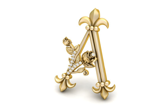 A Letter Rose Pendant Modelo de impresión 3D