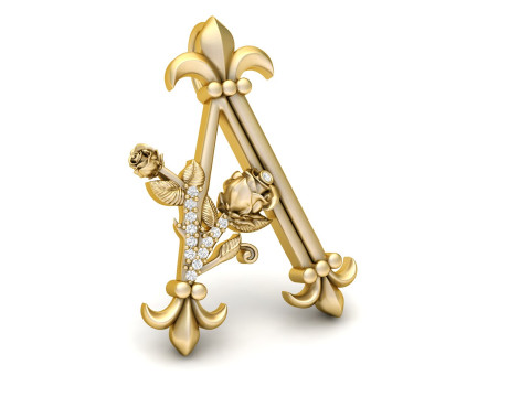 A Letter Rose Pendant Modelo de impresión 3D