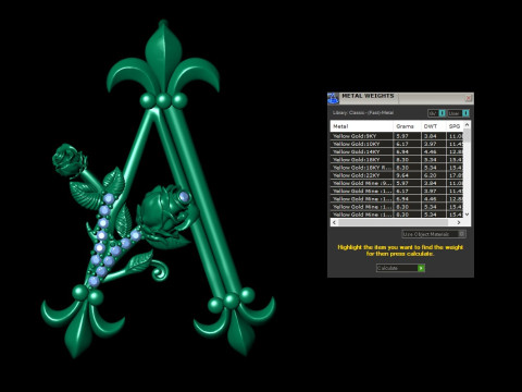 A Letter Rose Pendant Modelo de impresión 3D