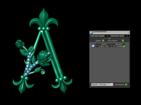 A Letter Rose Pendant Modelo de impresión 3D