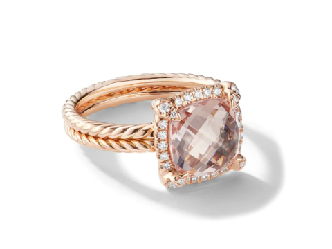 Stylish Modern Cushion Engagement Ring 3D 打印模型