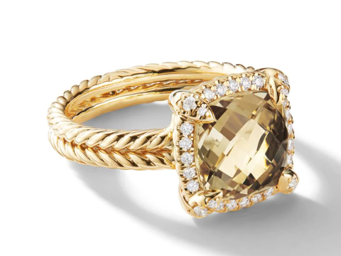 Stylish Modern Cushion Engagement Ring 3D 打印模型