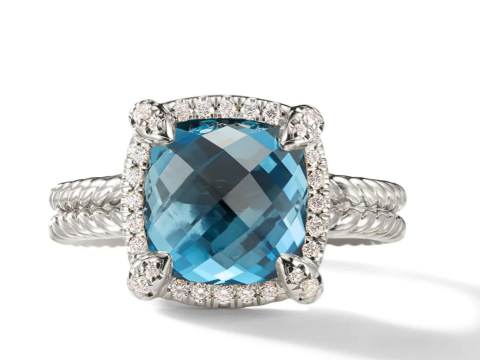 Stylish Modern Cushion Engagement Ring 3D 打印模型