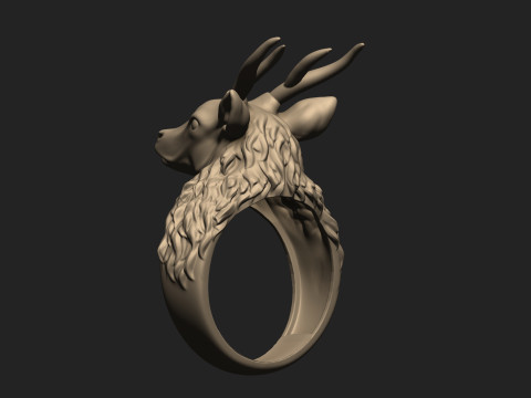 Deer Ring Modello di stampa 3D