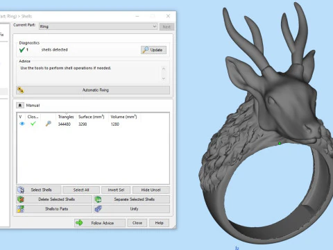 Deer Ring 3D Print Model