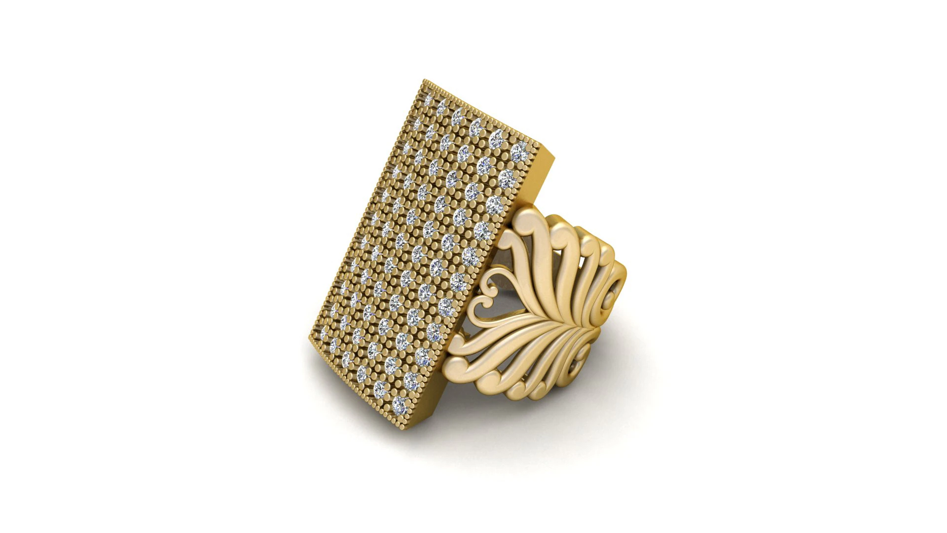 Diamond Cocktail Ring 3D Print Model .c4d .max .obj .3ds .fbx .stl .blend 