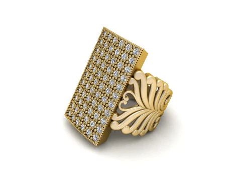 ダイヤモンド カクテル リング 3Dプリントモデル