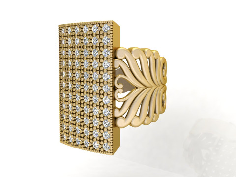 Diamond Cocktail Ring Modello di stampa 3D