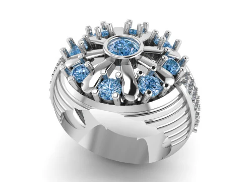 Коктейльна каблучка з квітковим діамантом 3D Принт Модель