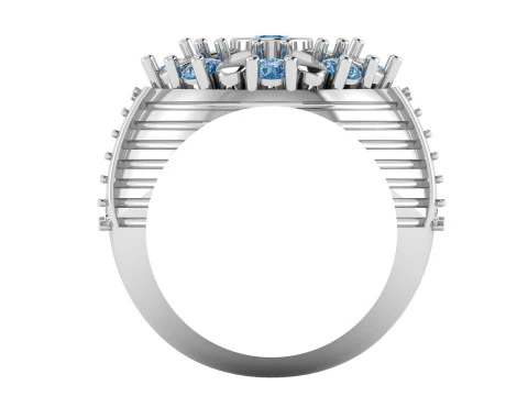 Diamond Floral Cocktail Ring 3D Print Model