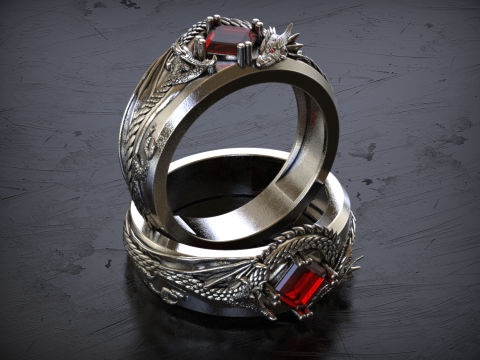 Dragon Signet Ring 3D 프린트 모델