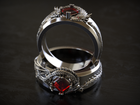 Dragon Signet Ring 3D 프린트 모델