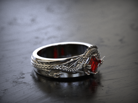 Dragon Signet Ring 3D 프린트 모델