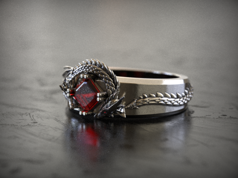 Dragon Signet Ring 3D 프린트 모델