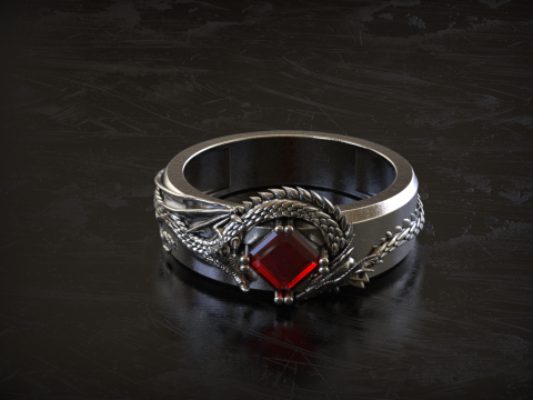 Dragon Signet Ring 3D 프린트 모델