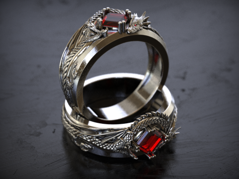 Dragon Signet Ring 3D 프린트 모델