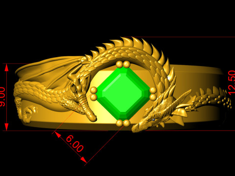 Dragon Signet Ring 3D 프린트 모델