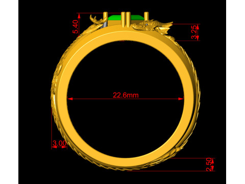 Dragon Signet Ring 3D 프린트 모델