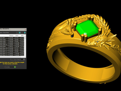 Dragon Signet Ring 3D 프린트 모델
