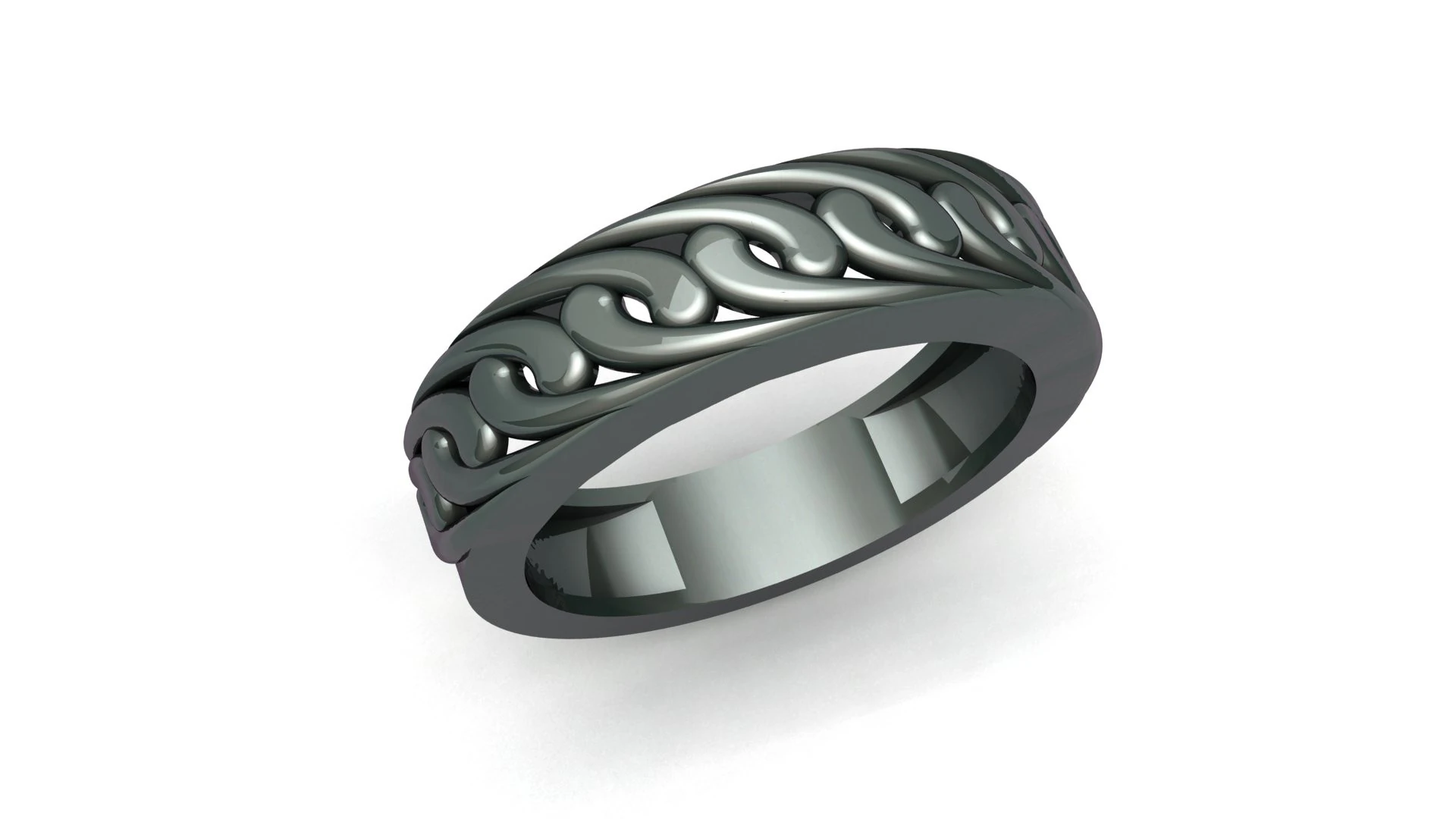 Titanium Gents Band 3D Print Model .c4d .max .obj .3ds .fbx .stl .blend