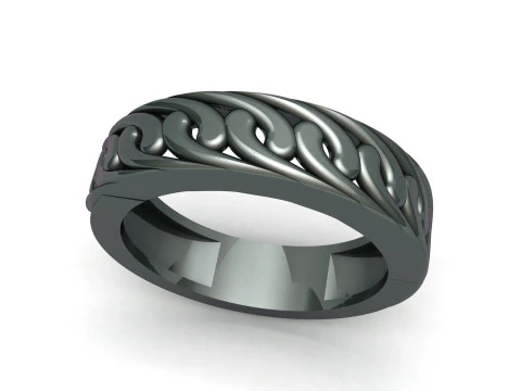 Titanium Gents Band 3D Print Model