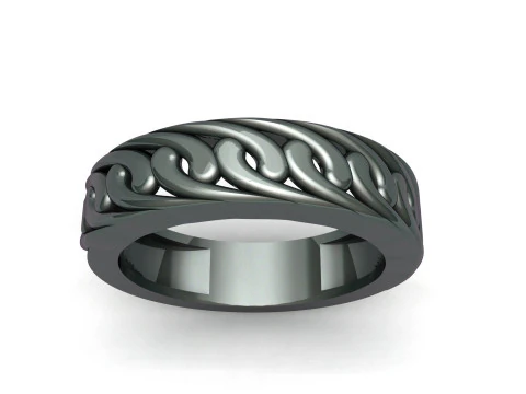 Titanium Gents Band 3D Print Model