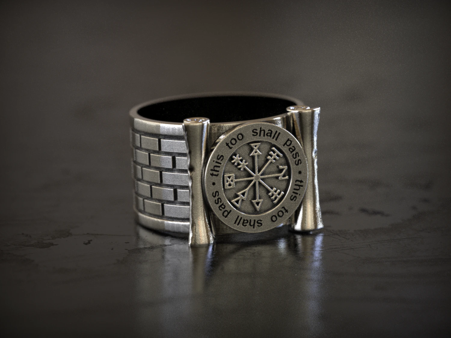 This shall too Pass Scroll Ring 3D Print Model .c4d .max .obj .3ds .fbx .stl .blend 