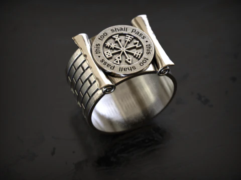 This shall too Pass Scroll Ring 3D Print Model