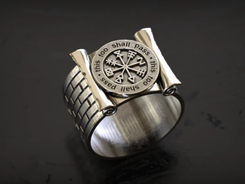 This shall too Pass Scroll Ring 3D Print Model