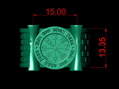 This shall too Pass Scroll Ring 3D Print Model