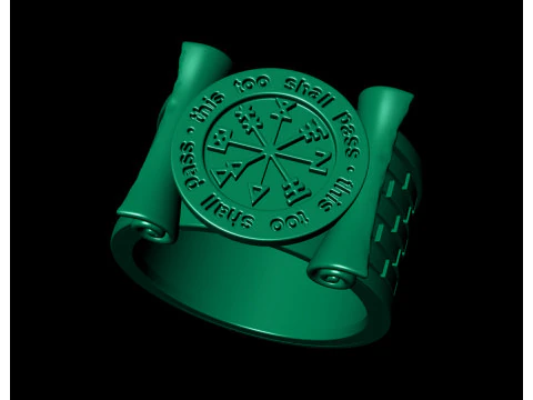 This shall too Pass Scroll Ring 3D Print Model
