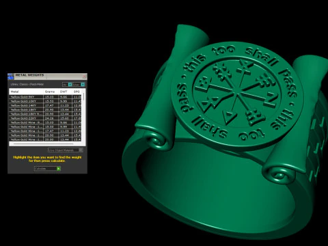 This shall too Pass Scroll Ring 3D Print Model