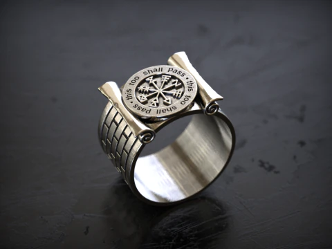 This shall too Pass Scroll Ring 3D Print Model