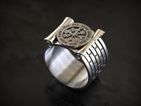 This shall too Pass Scroll Ring 3D Print Model