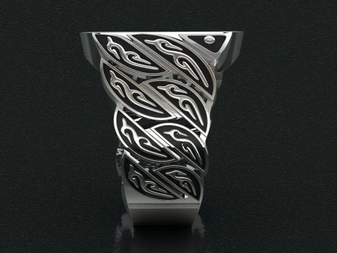 Signet Diamond Enamel Ring 3D Print Model