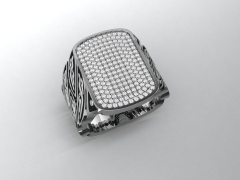Signet Diamond Enamel Ring Model do druku 3D