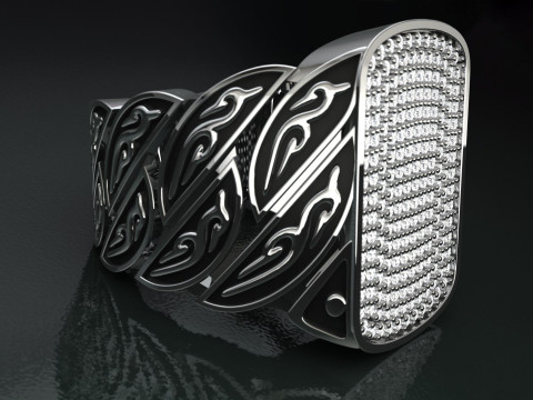 Signet Diamond Enamel Ring Model do druku 3D