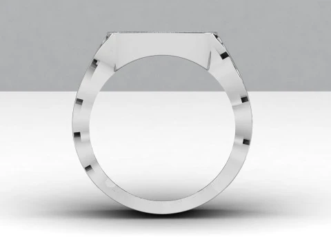 Signet Diamond Enamel Ring 3D Print Model