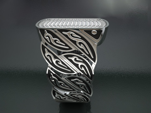 Signet Diamond Enamel Ring Model do druku 3D
