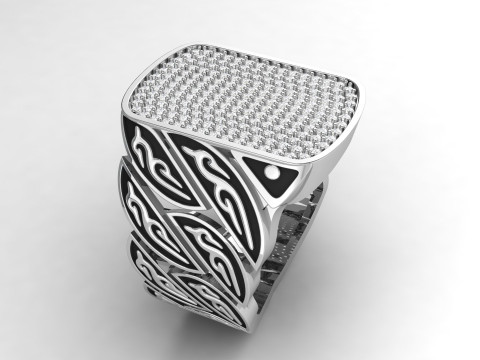 Signet Diamond Enamel Ring Model do druku 3D