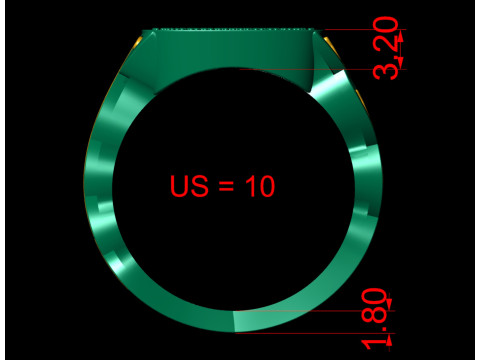 Signet Diamond Enamel Ring Model do druku 3D