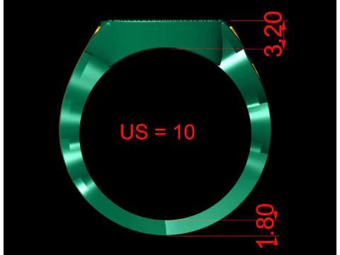 Signet Diamond Enamel Ring 3D Print Model