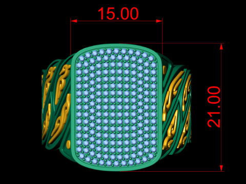 Signet Diamond Enamel Ring Model do druku 3D