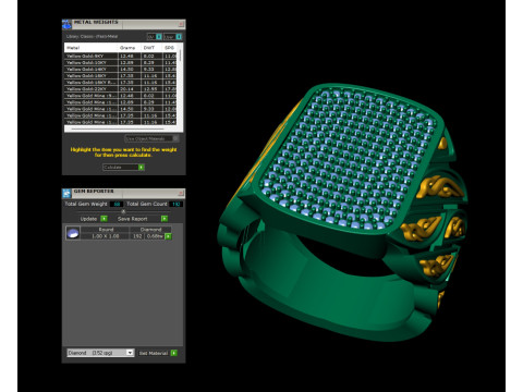 Signet Diamond Enamel Ring Model do druku 3D