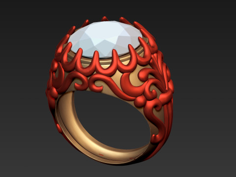 Round Filigree Ring 3Dプリントモデル