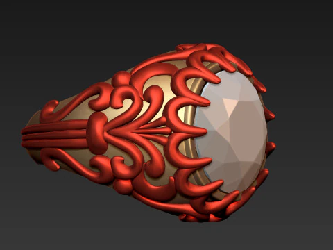 Round Filigree Ring 3D Print Model